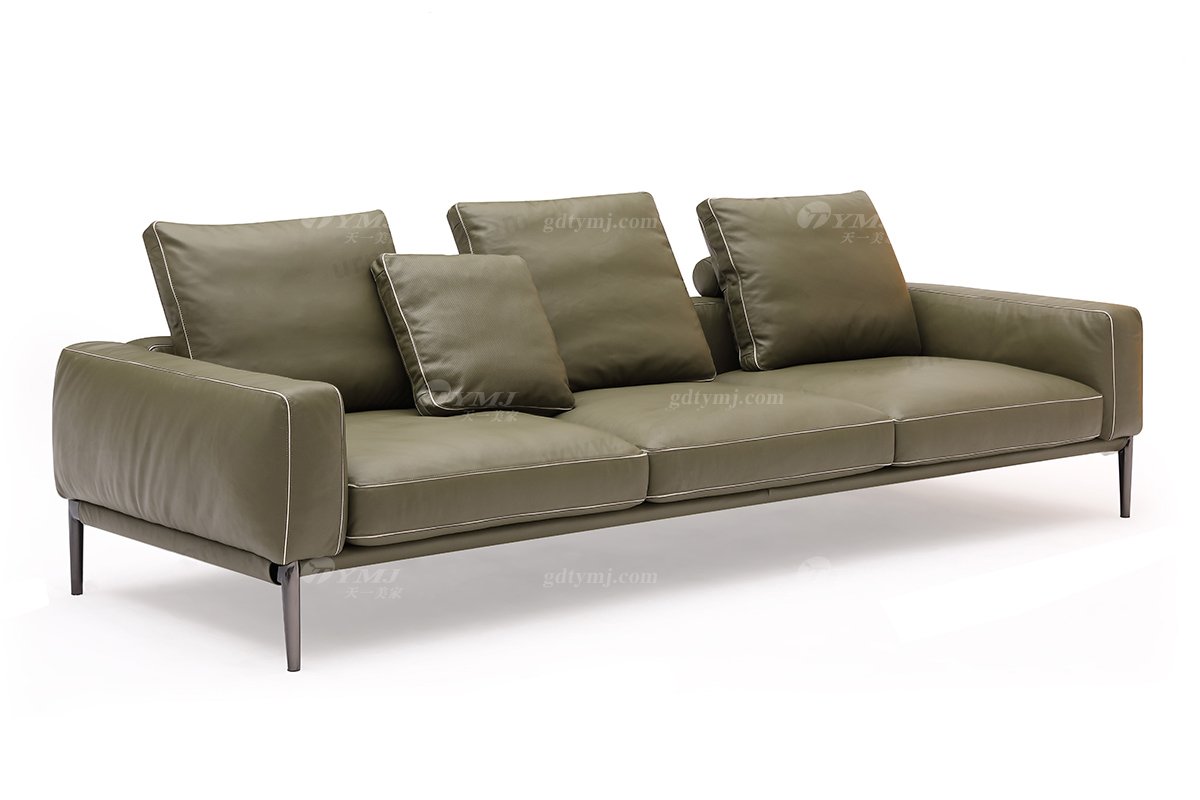 时尚LUTUBE视频在线观看现代极简家具别墅大宅家用皮艺四位沙发F9556四位沙发1