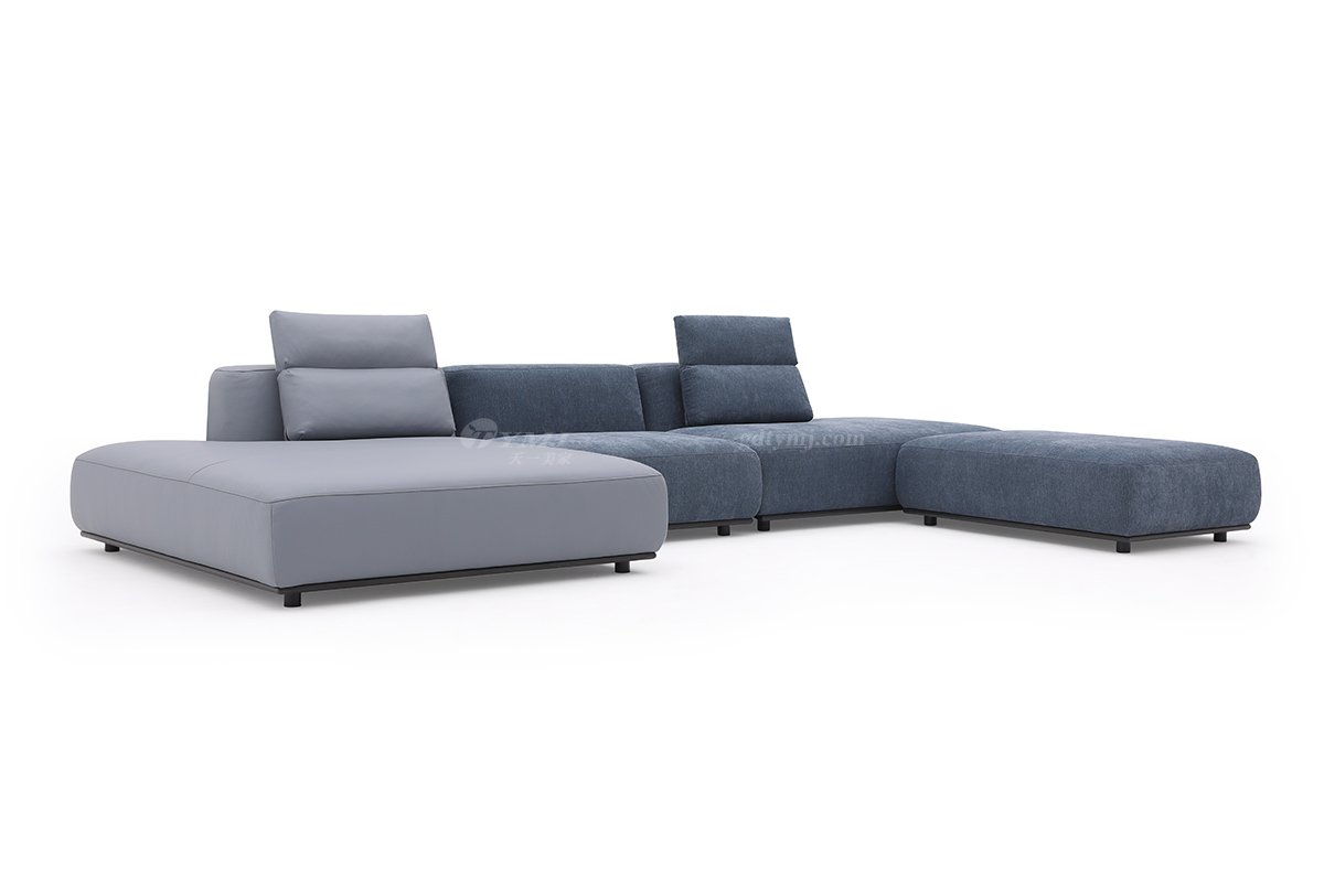 时尚LUTUBE视频在线观看现代极简家具别墅大宅家用舒适皮布艺组合沙发F9570组合沙发