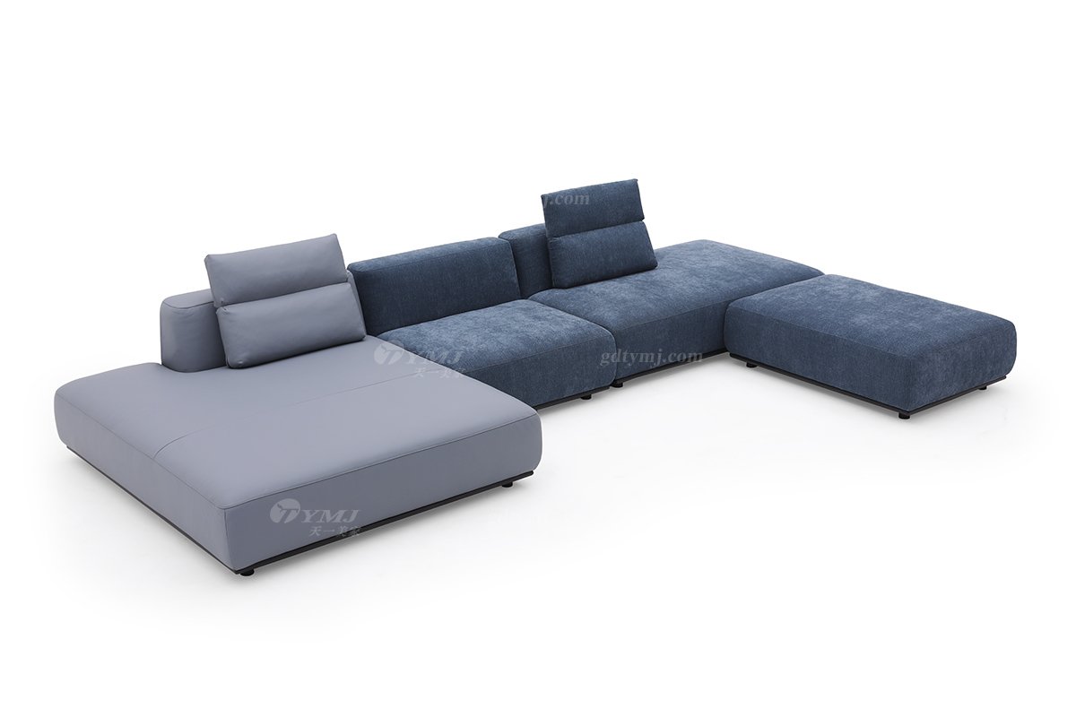 时尚LUTUBE视频在线观看现代极简家具别墅大宅家用舒适皮布艺组合沙发F9570组合沙发1