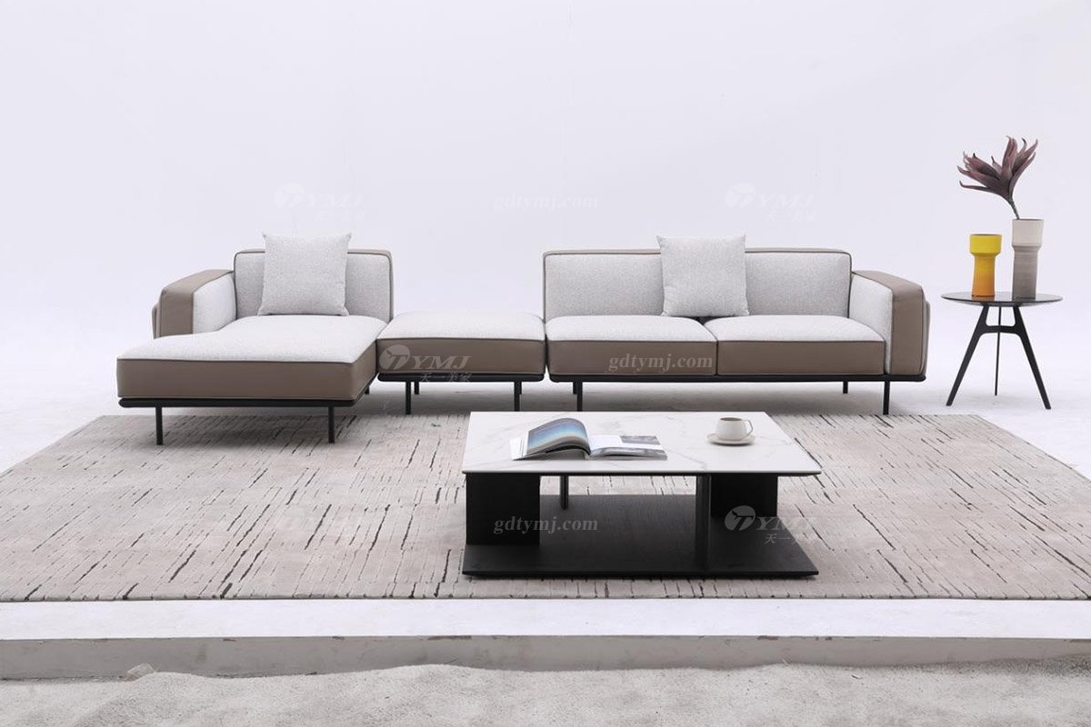 时尚LUTUBE视频在线观看现代极简家具别墅大宅家用舒皮布艺沙发组合F9622组合沙发1