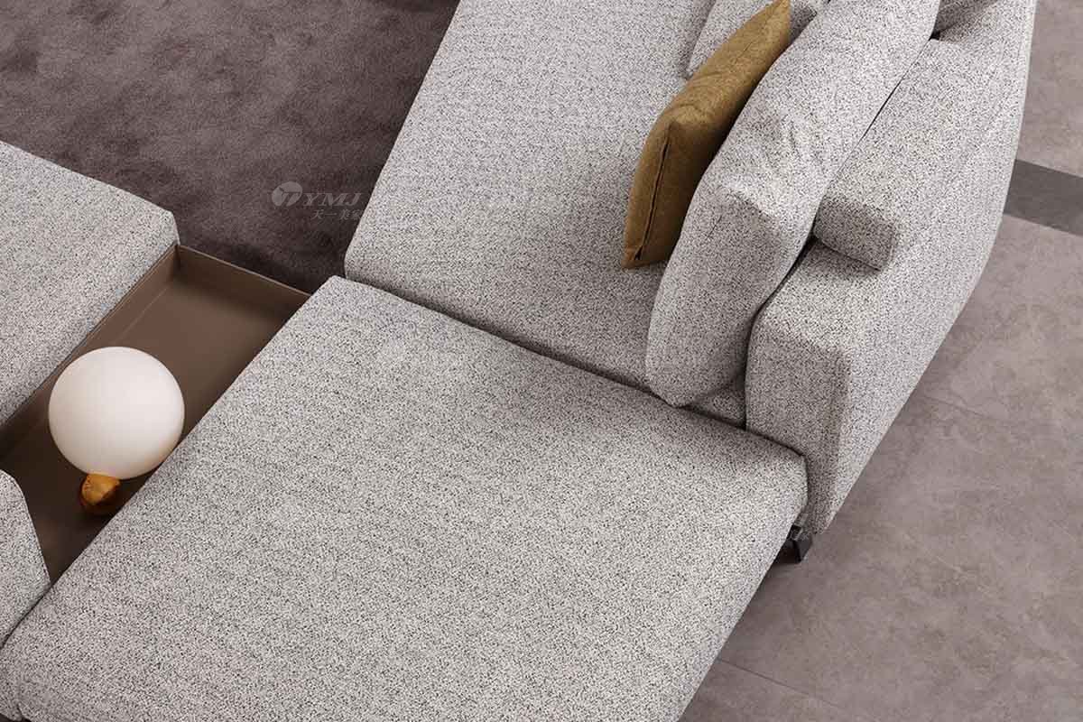 时尚LUTUBE视频在线观看现代极简家具别墅大宅家用舒适皮白色布艺组合沙发F9655沙发组合细节