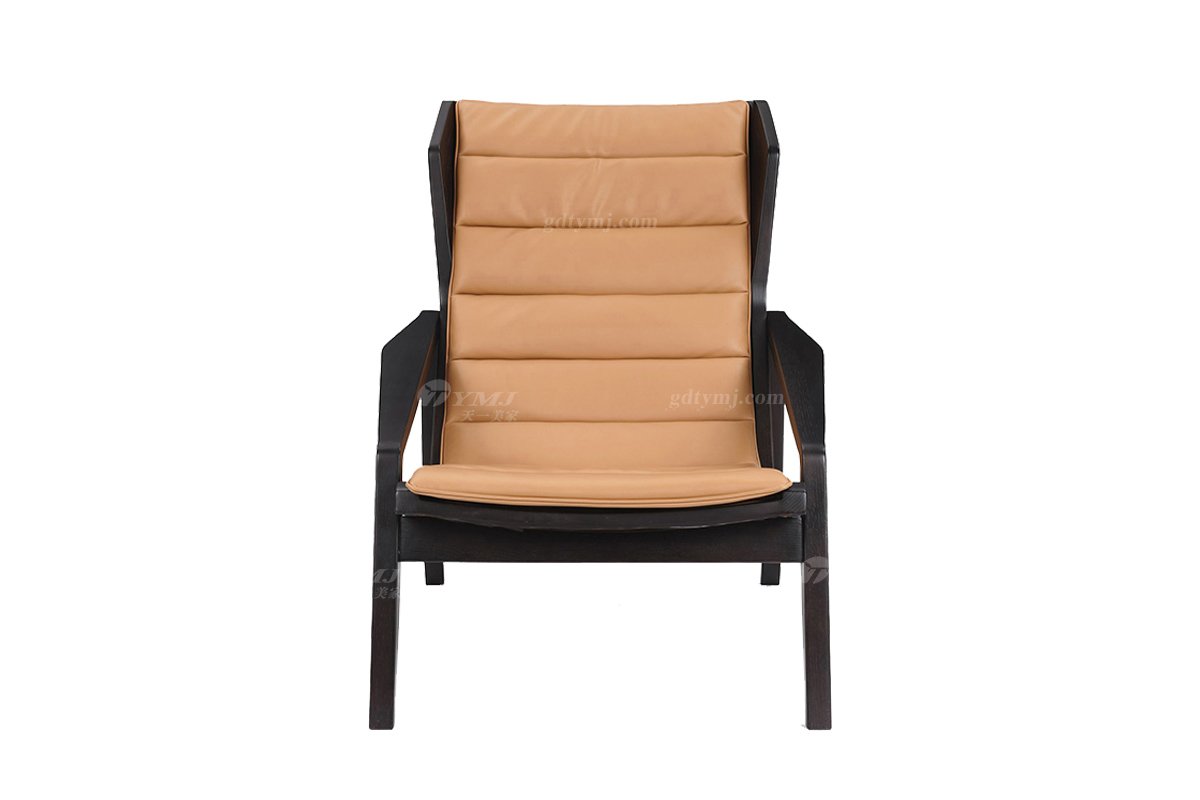 时尚LUTUBE视频在线观看现代简约家具家用别墅舒适黑色烤漆实木休闲椅