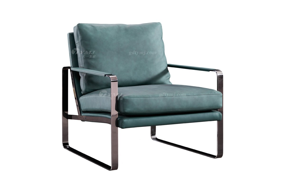 时尚LUTUBE视频在线观看现代简约家具家用别墅舒适皮艺+不锈钢休闲椅