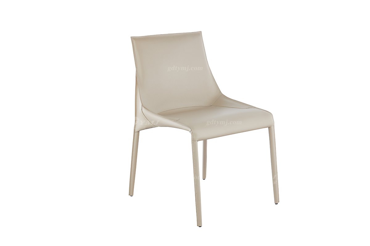 现代简约家具LUTUBE视频在线观看别墅会所家用时尚碳素钢+皮艺餐椅