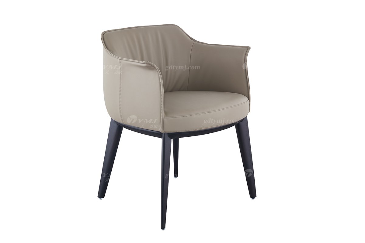 现代简约家具LUTUBE视频在线观看别墅会所家用时尚实木真皮餐椅