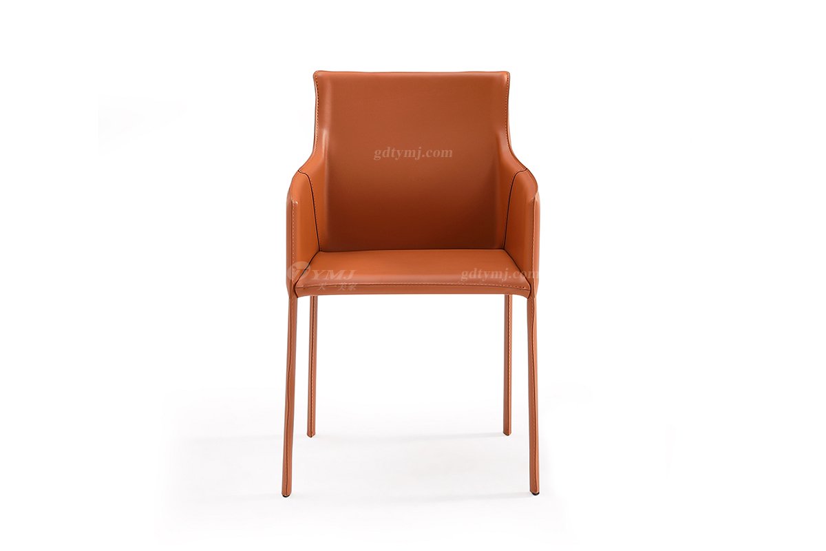  现代简约家具LUTUBE视频在线观看别墅会所家用时尚网红款真皮餐椅