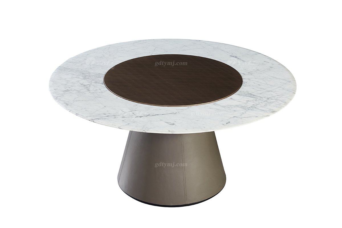  现代简约家具LUTUBE视频在线观看别墅会所家用时尚天然大理石圆餐台BRT3101-1.6
