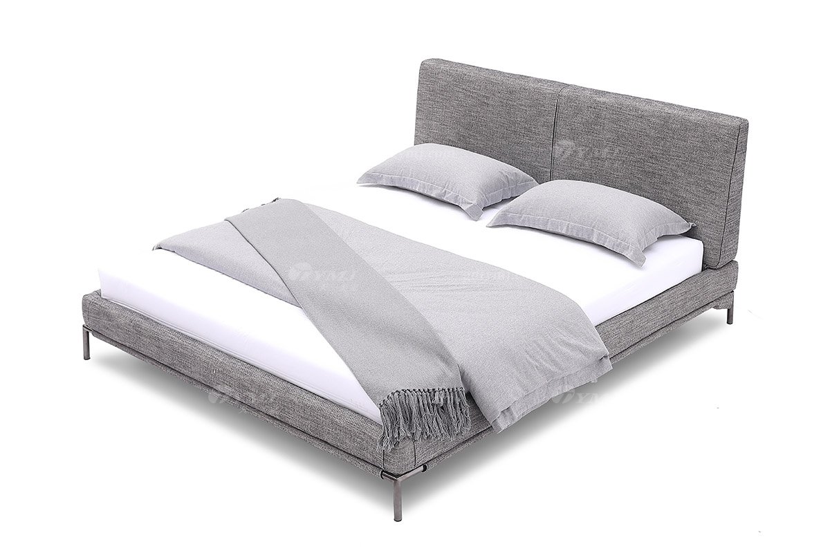  现代简约家具LUTUBE视频在线观看别墅会所家用时尚舒适极简灰色布艺大床婚床双人床A2271A-1