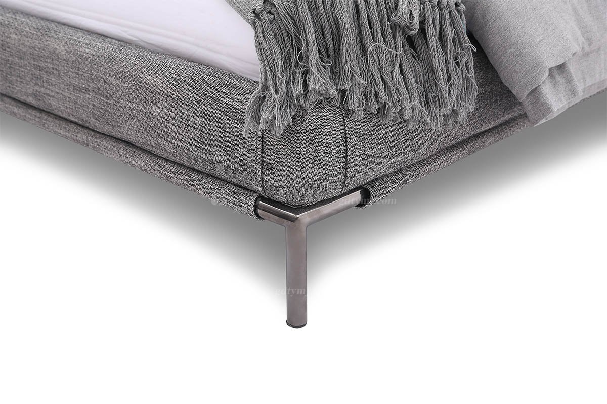  现代简约家具LUTUBE视频在线观看别墅会所家用时尚舒适极简灰色布艺大床婚床双人床A2271A细节