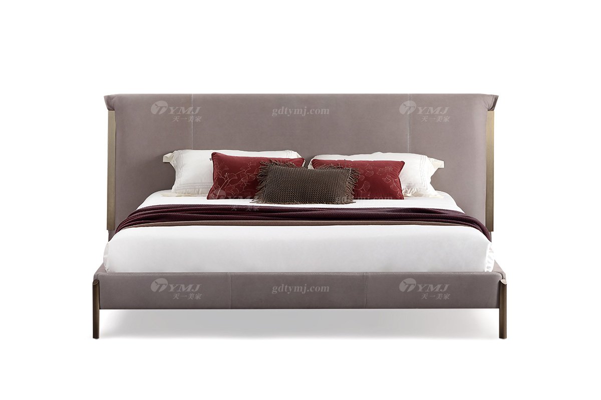  现代简约家具LUTUBE视频在线观看别墅会所家用时尚舒适皮布艺大床婚床双人床