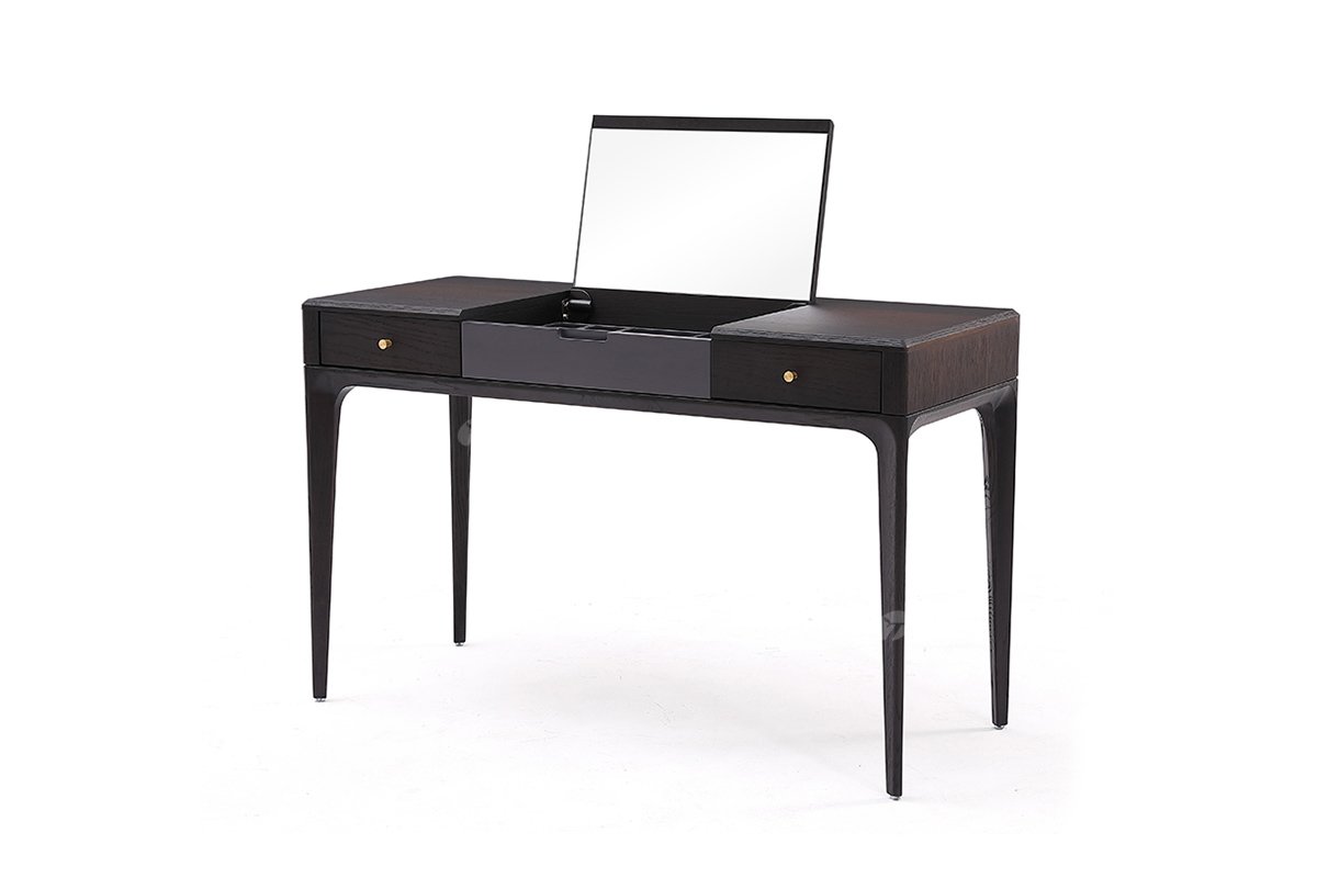  现代简约家具LUTUBE视频在线观看别墅会所家用时尚高级灰哑光烤漆+烟熏色妆台BT2113-1