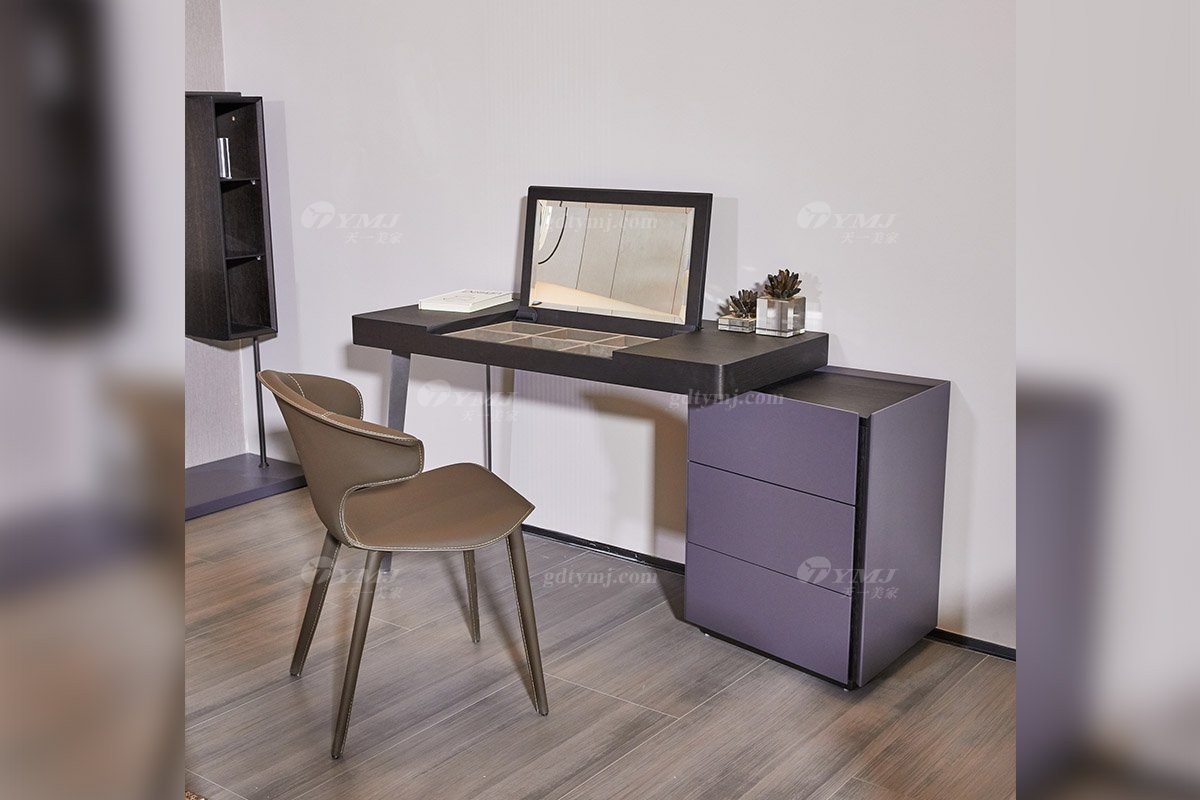  现代简约家具LUTUBE视频在线观看别墅会所家用时尚高级深灰+烟熏妆台3121场景