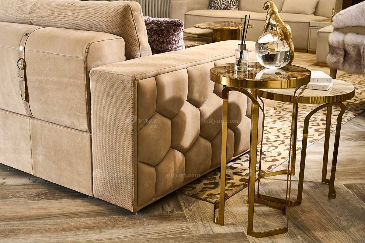 意式LUTUBE官方最新免费破解版LUTUBE视频在线观看别墅会所家用时尚高级钛金属圆几边几FB119H2RA场景1