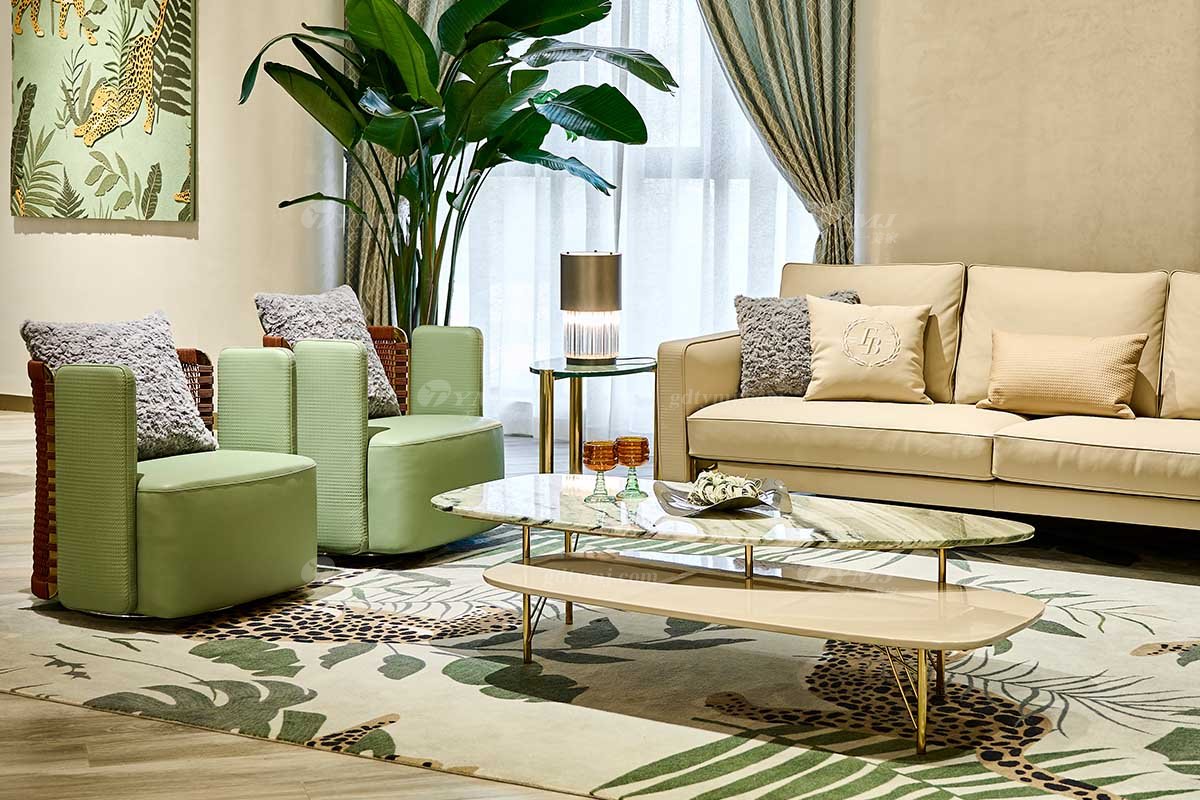 意式LUTUBE官方最新免费破解版LUTUBE视频在线观看别墅会所家用时尚高级钛金属+天然大理石长几FB118H3场景