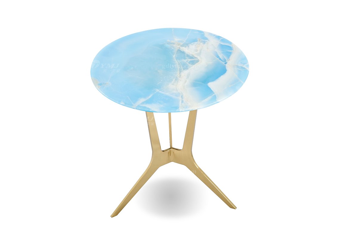 意式LUTUBE官方最新免费破解版LUTUBE视频在线观看别墅会所家用时尚高级钛金属+蓝冰玉小圆几角几FB123H2R（1）