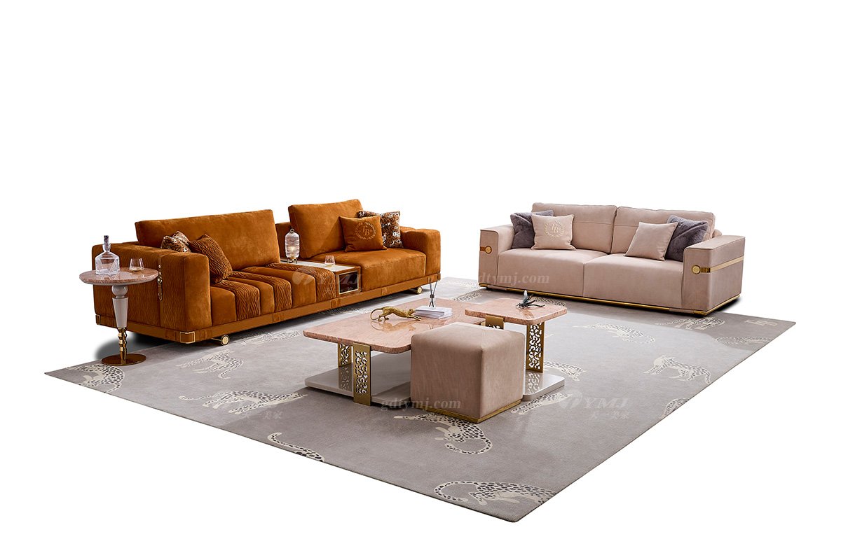 意式LUTUBE官方最新免费破解版LUTUBE视频在线观看别墅会所家用时尚高级棕色超大四人位沙发FB122SF4场景