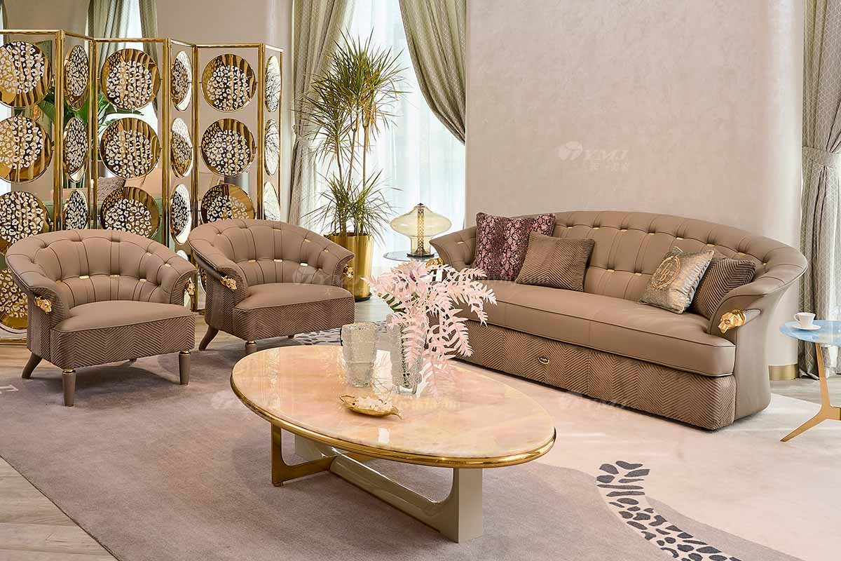 意式LUTUBE官方最新免费破解版LUTUBE视频在线观看别墅会所家用时尚高级金属灰色全皮单位沙发三位沙发FB123SF1场景