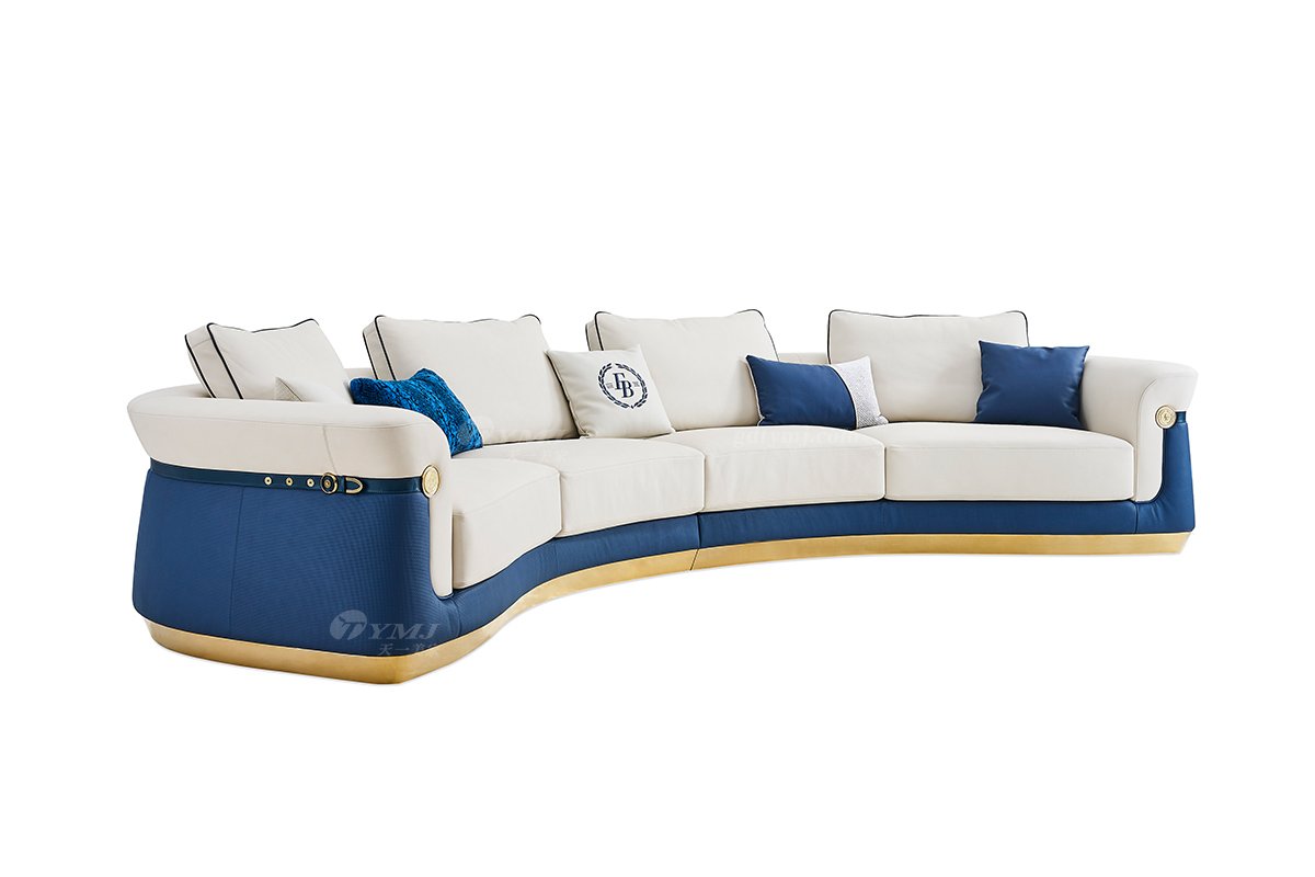 意式LUTUBE官方最新免费破解版LUTUBE视频在线观看别墅会所家用时尚舒适大气四人位弧形沙发FB128SF4S-1