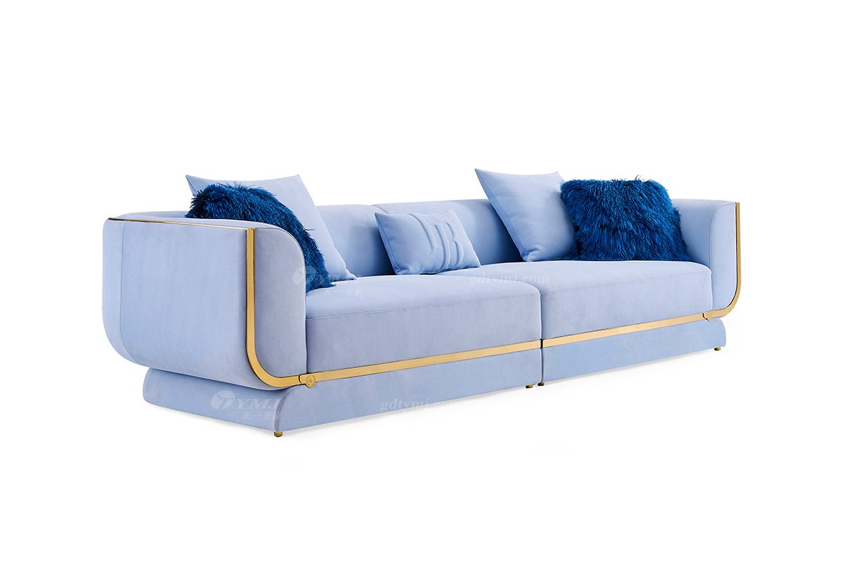 意式LUTUBE官方最新免费破解版LUTUBE视频在线观看别墅会所家用时尚舒适大气钛金属五金三位沙发FB130SF3-1