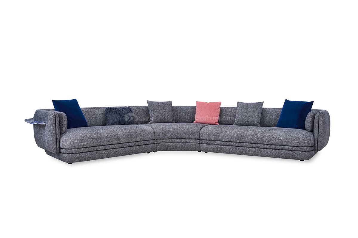 意式LUTUBE官方最新免费破解版LUTUBE视频在线观看别墅会所家用时尚舒适大气豪宅灰色布艺组合沙发弧形沙发