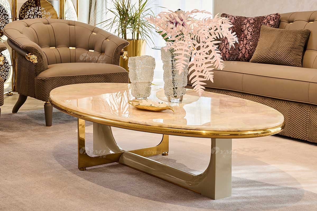 意式LUTUBE官方最新免费破解版LUTUBE视频在线观看别墅会所大宅家用大气天然大理石椭圆茶几FB205H4EB场景