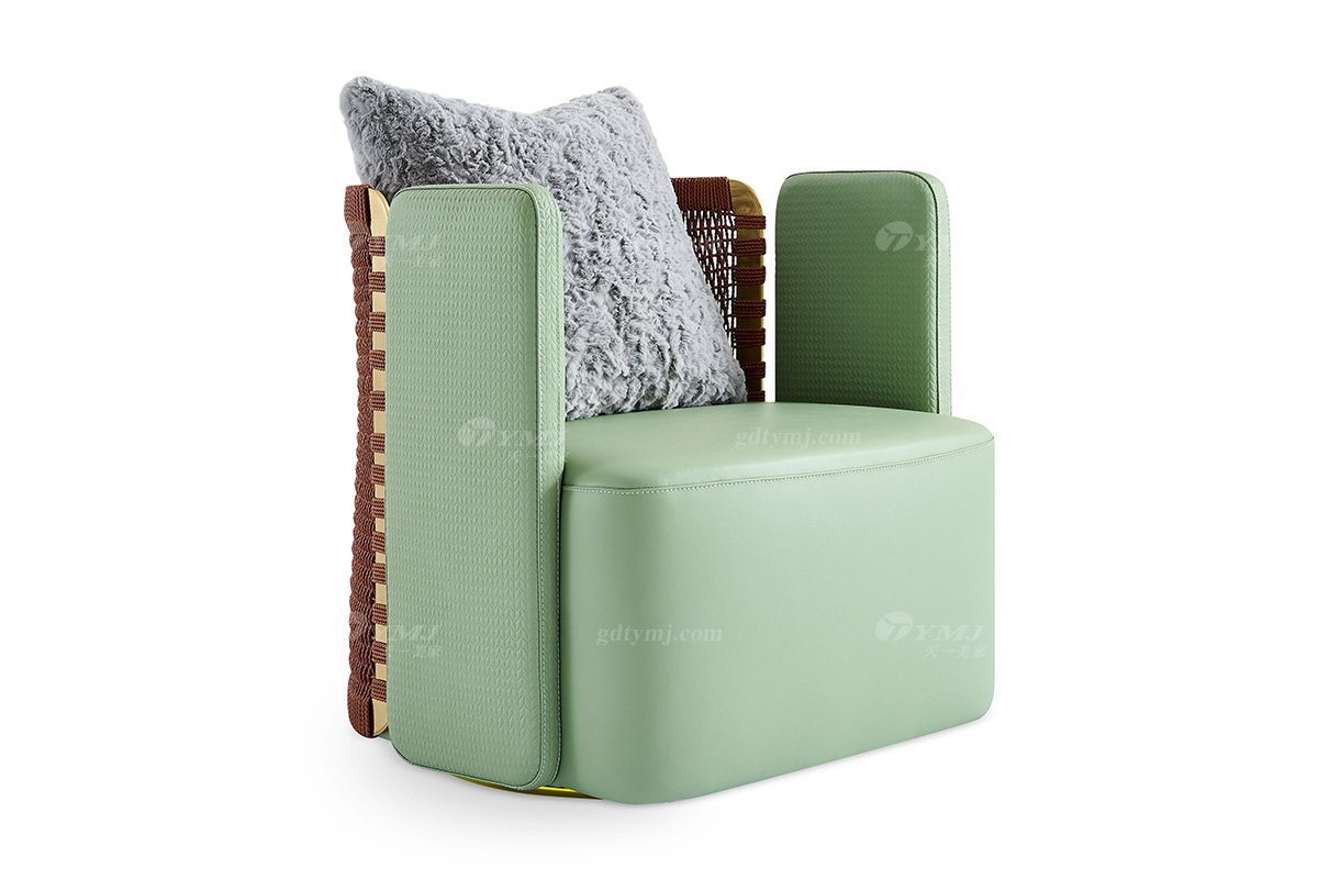 意式LUTUBE官方最新免费破解版LUTUBE视频在线观看别墅会所大宅家用大气绿色全真皮单位沙发休闲椅FB125CH（1）