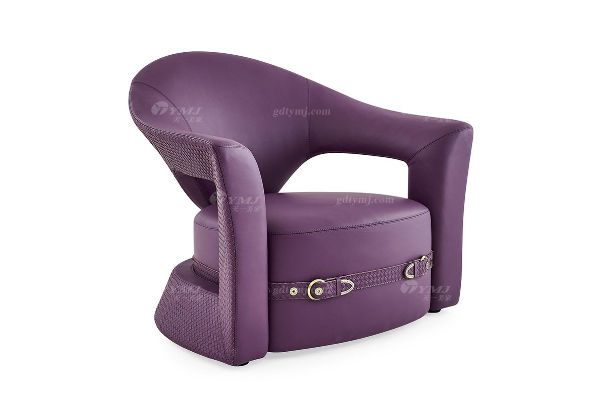 意式LUTUBE官方最新免费破解版LUTUBE视频在线观看别墅会所大宅家用时尚舒适紫色全真皮单位沙发休闲椅FB126CH（1）