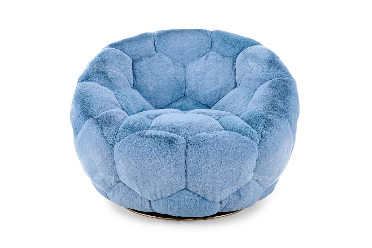 意式LUTUBE官方最新免费破解版LUTUBE视频在线观看别墅会所大宅家用时尚浅蓝色绒布艺懒人单椅躺椅休闲椅