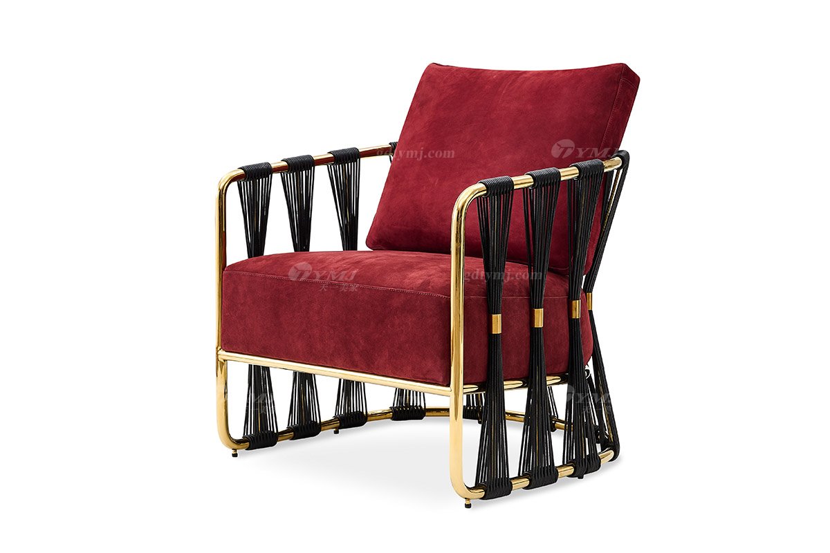 意式LUTUBE官方最新免费破解版LUTUBE视频在线观看别墅会所大宅家用时尚舒适红色磨砂皮单椅休闲椅FB138HC（1）