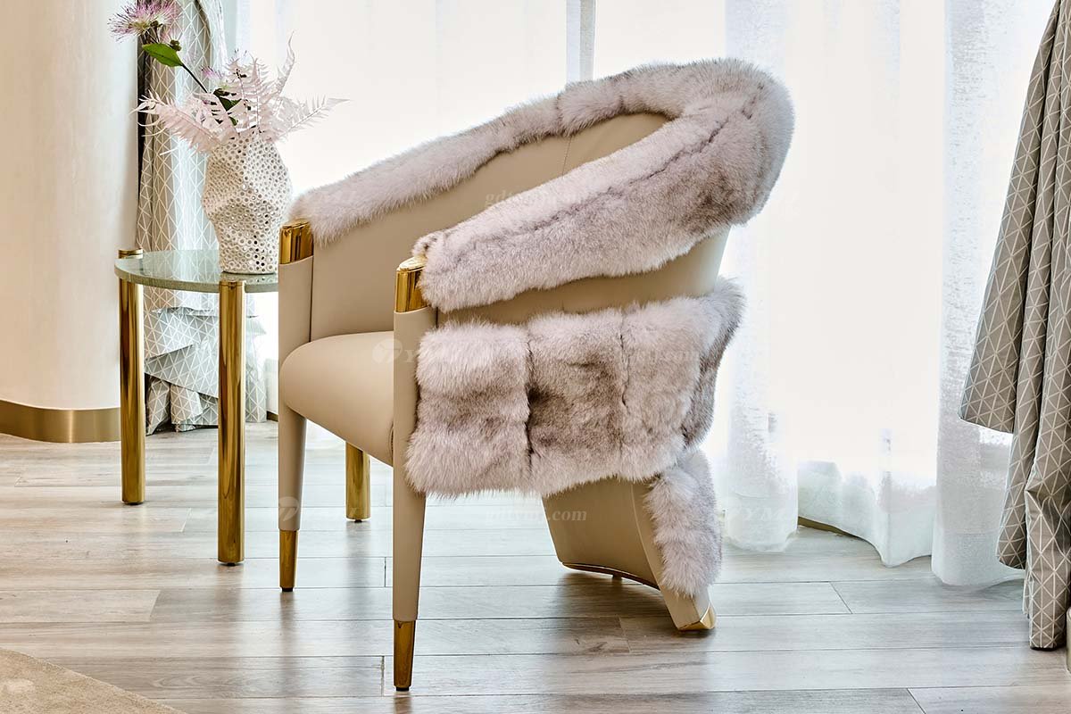 意式LUTUBE官方最新免费破解版LUTUBE视频在线观看别墅会所大宅家用时尚创意卡其色皮绒单椅休闲椅FB128SF14（1）