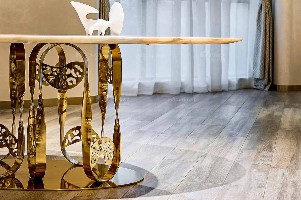 意式LUTUBE官方最新免费破解版LUTUBE视频在线观看别墅会所大宅家用时尚2.4米天然大理石+钛金属长餐台FB119D25CXL场景1