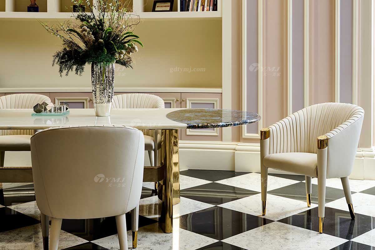 意式LUTUBE官方最新免费破解版LUTUBE视频在线观看别墅会所大宅家用时尚2.4米大理石+钛金属椭圆餐台FB128D25ES场景