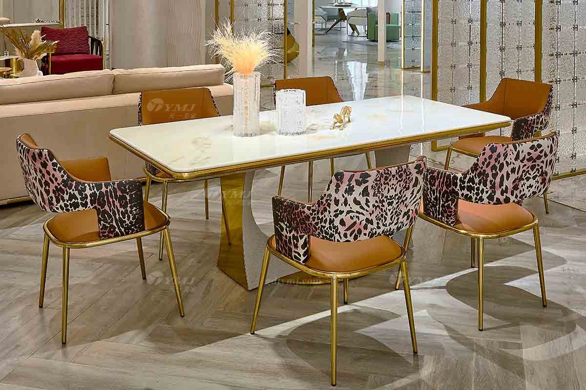 意式LUTUBE官方最新免费破解版LUTUBE视频在线观看别墅会所大宅家用奢华大气编织纹皮+大理石2.4米长餐台FB205D25CXL场景