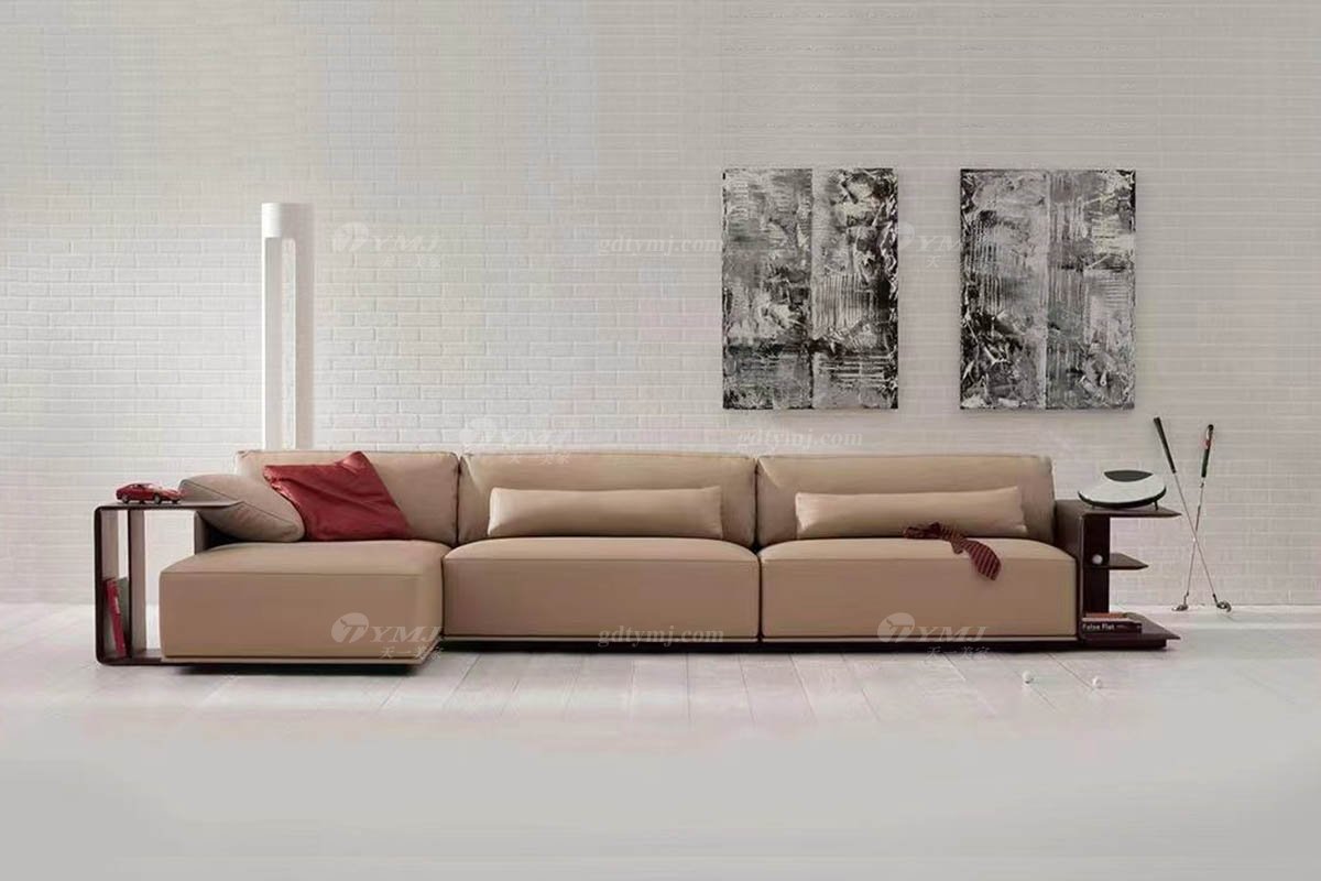 意式雅奢风格家具LUTUBE视频在线观看别墅会所家具时尚真皮组合沙发LS2201沙发2