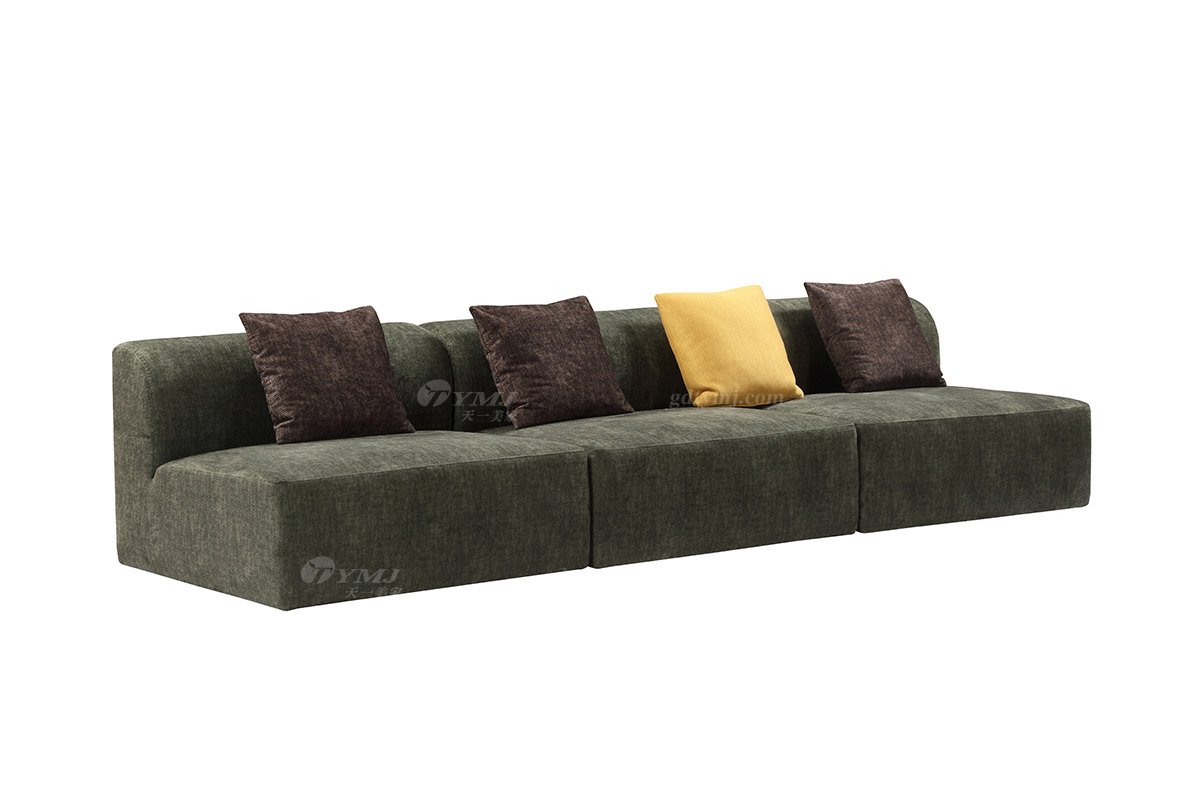 意式雅奢风格家具LUTUBE视频在线观看别墅会所家具时尚舒适大气绿色布艺多位沙发LS2202沙发1