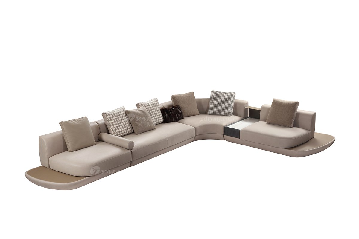 意式雅奢风格家具LUTUBE视频在线观看别墅会所家具时尚舒适豪宅转角沙发LS2207沙发1