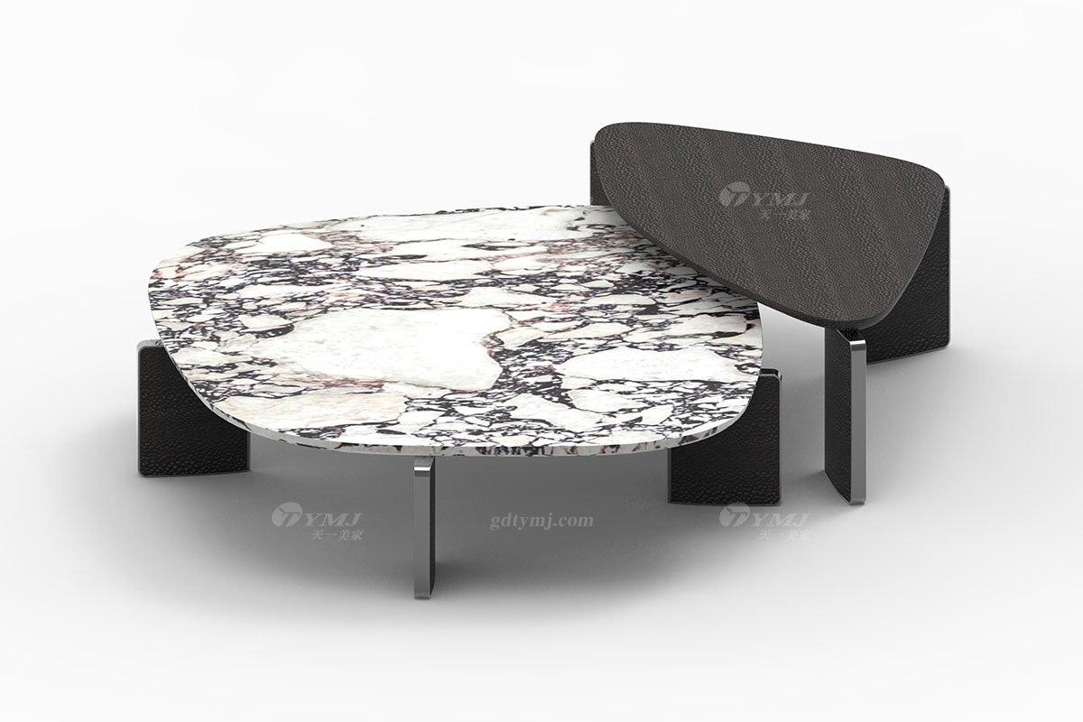  意式雅奢风格家具LUTUBE视频在线观看别墅会所家具简约高级天然大理石异形茶几