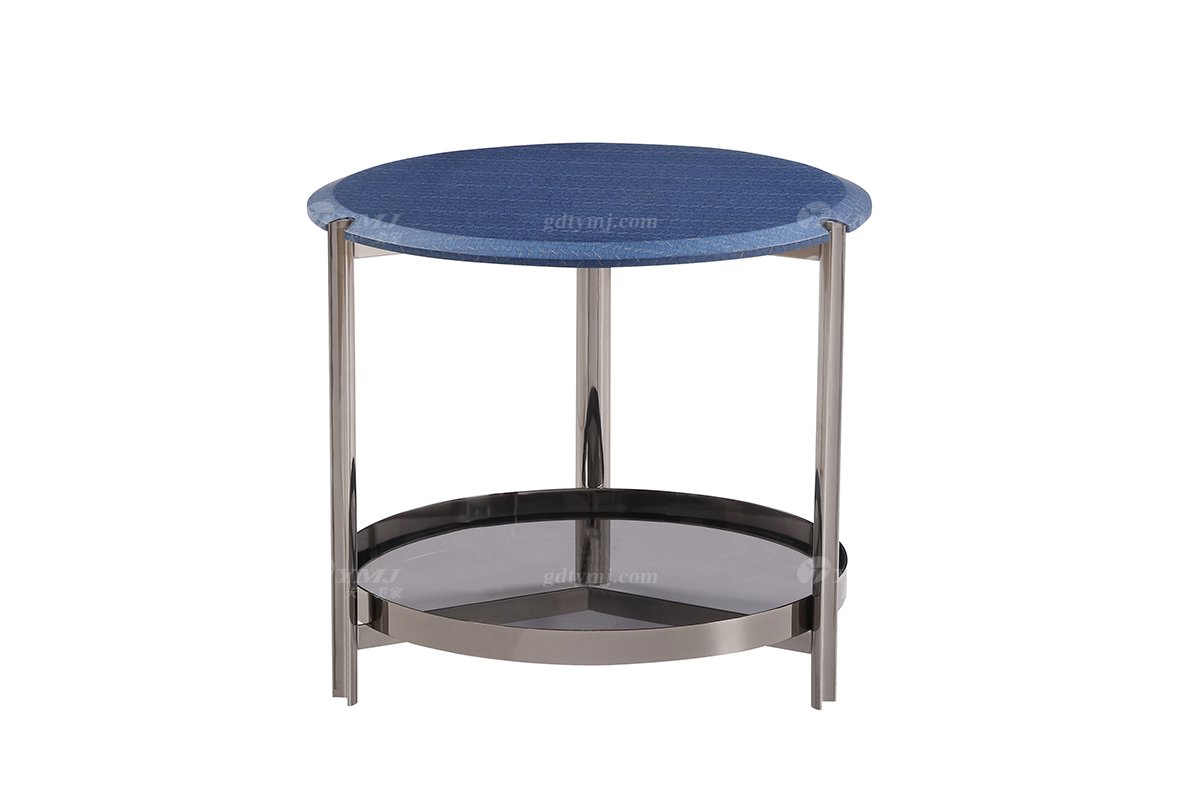  意式雅奢风格家具LUTUBE视频在线观看别墅会所家具简约实木+不锈钢小茶几