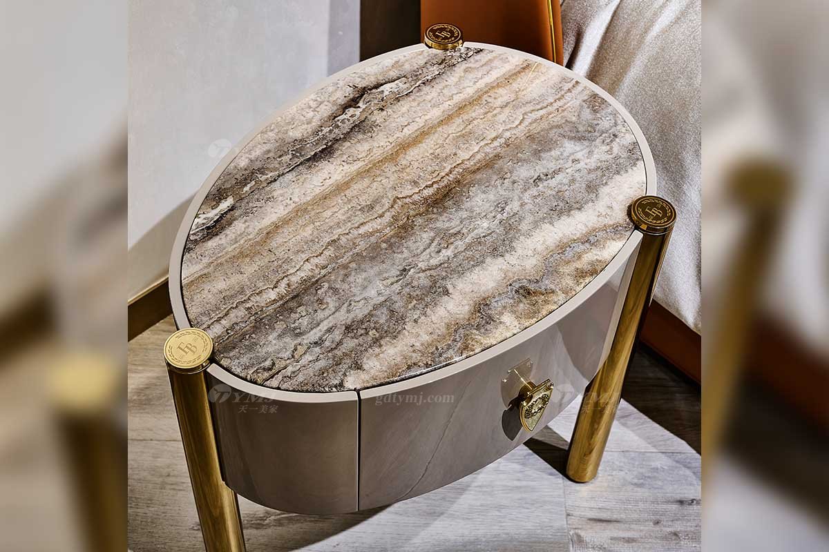 意式LUTUBE官方最新免费破解版LUTUBE视频在线观看别墅会所豪宅家用时尚奢华大理石+钛金属床头柜118B22床头柜2