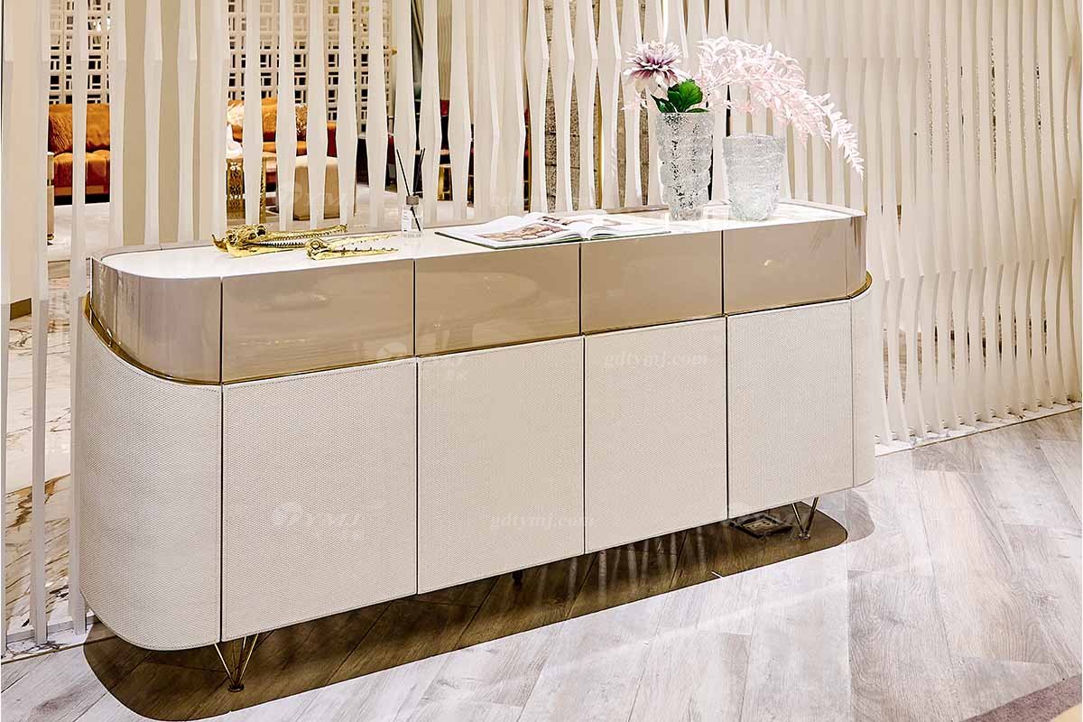 意式LUTUBE官方最新免费破解版LUTUBE视频在线观看别墅会所豪宅家用时尚奢华天然大理石米色餐边柜123D7餐边柜3